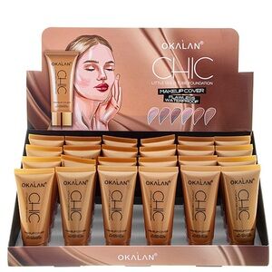 24 units Okalan Chic Little Gold Tube Foundation